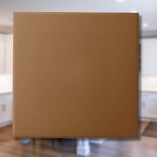 Caramel Brown Solid Färg | Klassisk Elegant Kakelplatta (Skapare uppladdad)