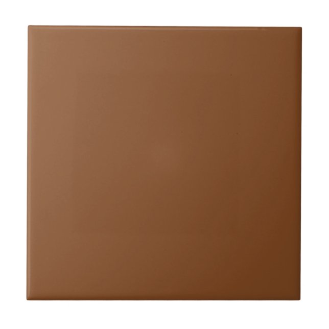Caramel Cafe Warm Neutralt Brown Solid Färg Skriv  Kakelplatta (Framsidan)