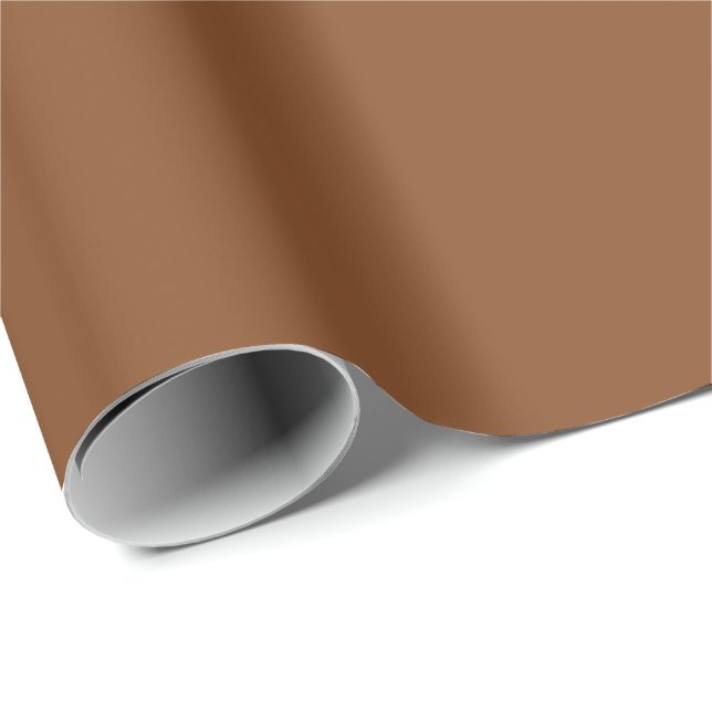 Caramel Cafe Warm Neutralt Brown Solid Färg Skriv  Presentpapper (Rullad Hörn)