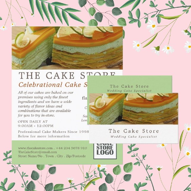 Caramel Cake, Cakery, Cake Store Advertising Flygblad (Skapare uppladdad)