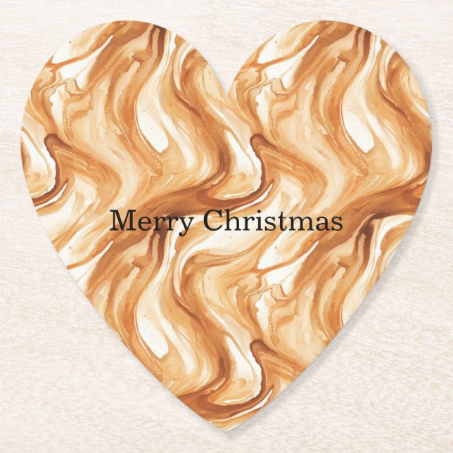 Caramel Carmel Candy Swirls Christmas Underlägg Papper (Framsida)
