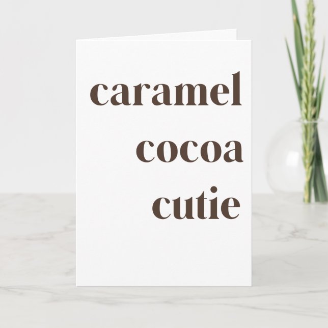 Caramel Cocoa Cutie Melanin Queen Afro Girl Kort (Framsida)