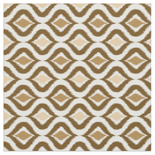Caramel Coffee Brown Retro Chic Ikat droppar Möns Tyg