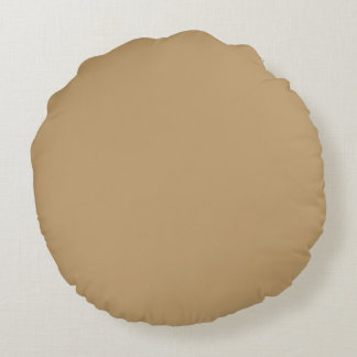 Caramel Cream Brown Solid Färg par till SW 0012 Rund Kudde