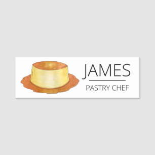 Caramel Custan Flan Spain Food Restaurant Namnbricka