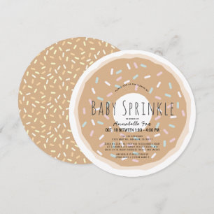 Caramel Donut Baby Sprinkle Shower Circle Inbjudningar