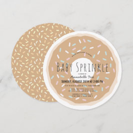 Caramel Donut Virtuell Baby Sprinkle Shower Circle Inbjudningar