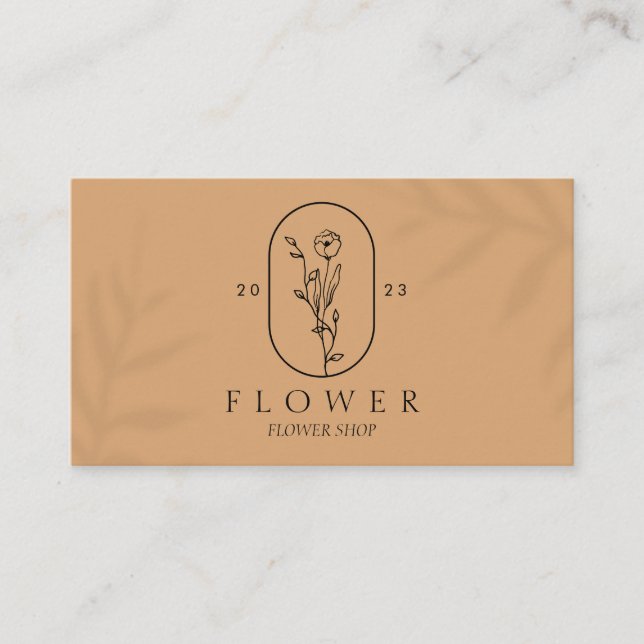 Caramel Elegant Ivy Shadow Löv Ram Flower Visitkort (Framsida)