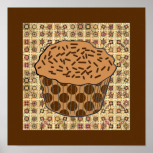 Caramel Frosted Cupcoa med Sprinkles Poster