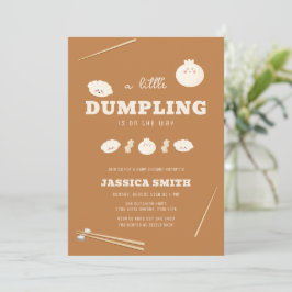 Caramel Kawaii Bao Dumpling Baby Shower  Inbjudningar