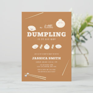Caramel Kawaii Bao Dumpling Baby Shower Inbjudningar