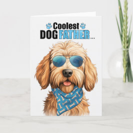 Caramel Labradoodle Coolest Pappa Alltid Fars dag Helgkort