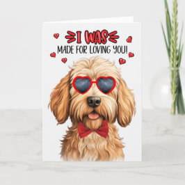 Caramel Labradoodle Made for Loving You Valentine Helgkort