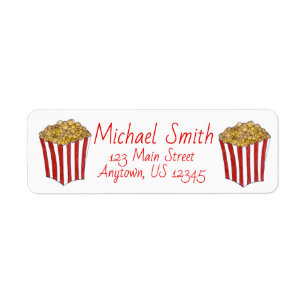 Caramel Maj Popcorn Carnival Fair Movie Food Returadress Etikett