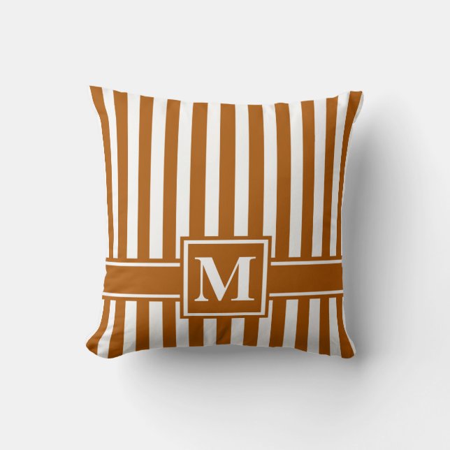 Caramel Modern Rand med Monogram Kudde (Framsida)