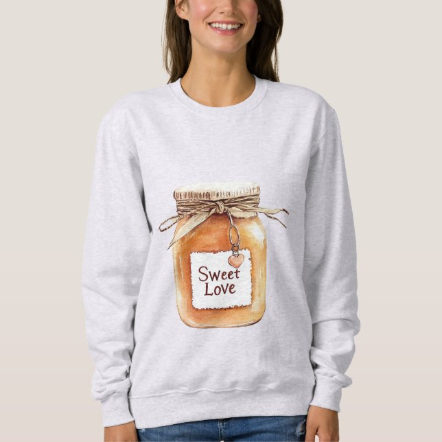 Caramel Sweet Love Jar with Pink Heart T Shirt (Framsida)