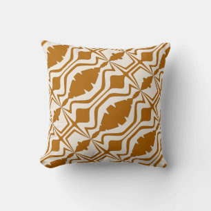 Caramel Tan på Beige Slanted Ljud Wave Large Tile Kudde
