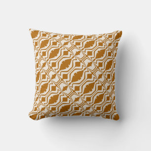 Caramel Tan på Beige Slanted Ljud Wave Small Tile Kudde