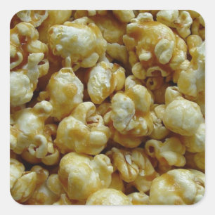 CaramelPopcorn Fyrkantigt Klistermärke