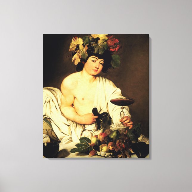 Caravaggio Bacchus Canvastryck (Framsida)
