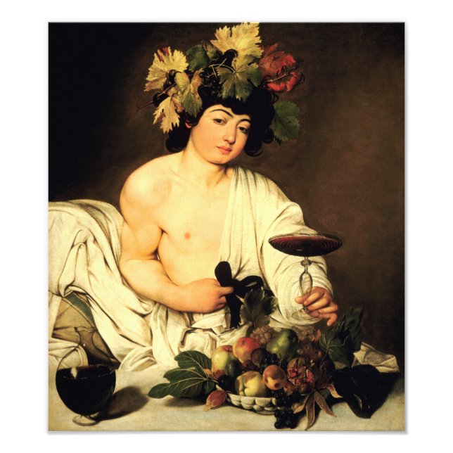 Caravaggio Bacchus Fototryck (Framsidan)