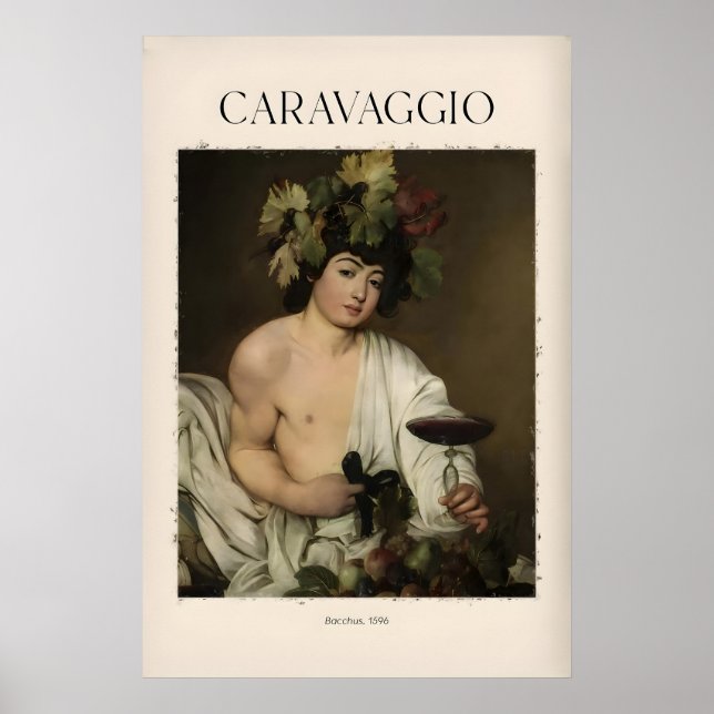 Caravaggio Bacchus konsttryck - romersk vingud Poster (Framsidan)