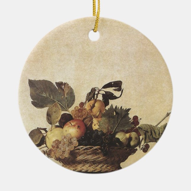 Caravaggio Basket av Fruit Julgransprydnad Keramik (Framsidan)