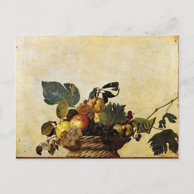 Caravaggio - Basket of Fruit - Classic Artwork Vykort (Framsida)