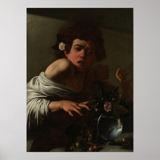 Caravaggio - Boy Bitten av en ödla Poster (Framsidan)