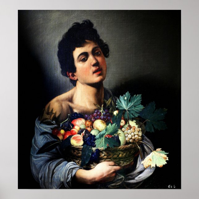 Caravaggio - Boy med Basket av frukt 1593 Poster (Framsidan)
