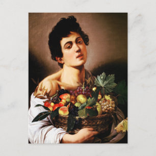 Caravaggio Boy med Basket av frukt Vykort