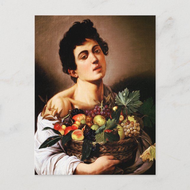 Caravaggio Boy med Basket av frukt Vykort (Framsida)