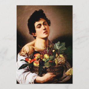 Caravaggio Boy med Basket av fruktinbjudan Inbjudningar