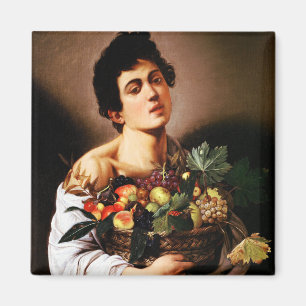 Caravaggio Boy med Basket i Fruit Magnet