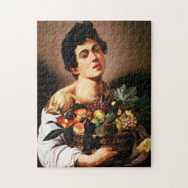 Caravaggio Boy med Basket i fruktpussel Pussel (Vertikal)