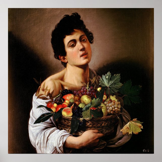 Caravaggio - Boy med Basket of Fruit (1593) Poster (Framsidan)