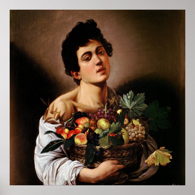 Caravaggio "Boy with a Basket of Fruit" Poster (Framsidan)