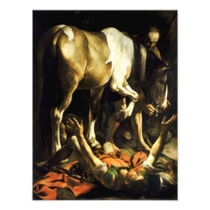 Caravaggio Conversion av St. Paul Fototryck