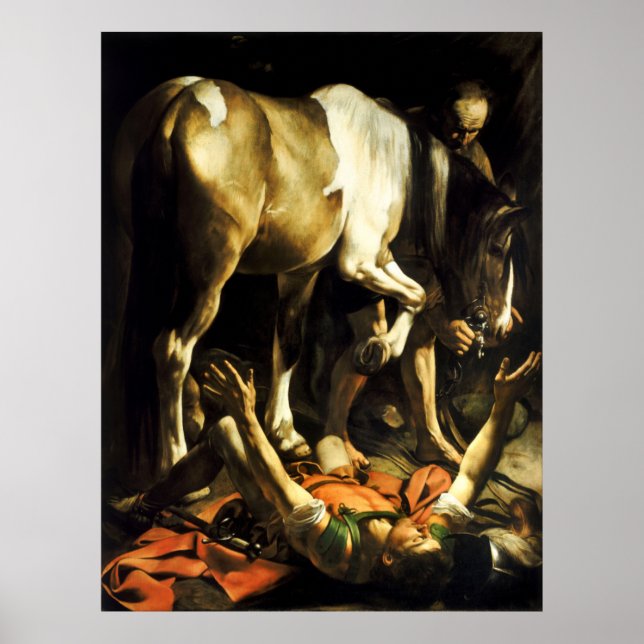 Caravaggio Conversion av St. Paul Poster (Framsidan)