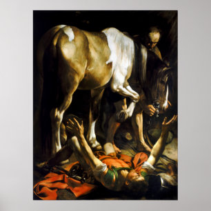 Caravaggio Conversion om vägen till Damaskus Poster