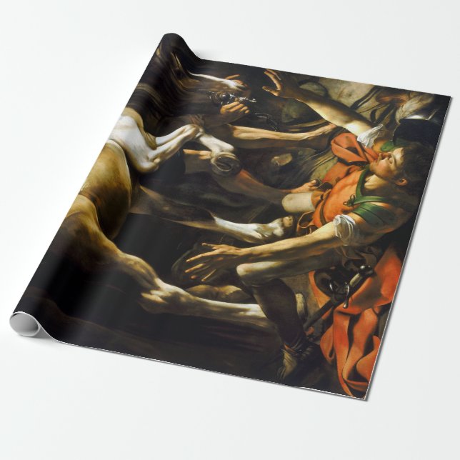 Caravaggio Conversion om vägen till Damaskus Presentpapper (Utrullad)