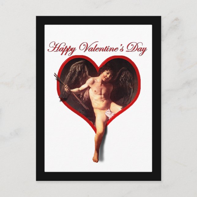Caravaggio Cupid Valentindagen Helg Vykort (Framsida)