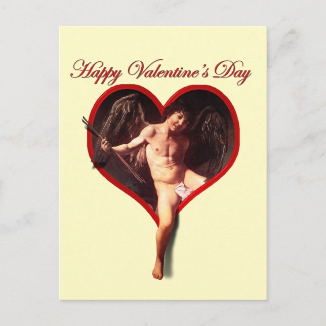 Caravaggio Cupid Valentindagen Helg Vykort (Framsida)