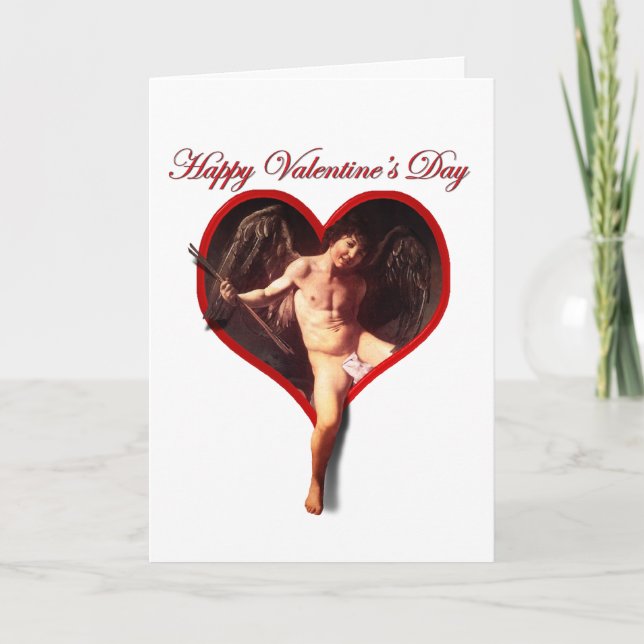 Caravaggio Cupid Valentindagen Helgkort (Framsida)