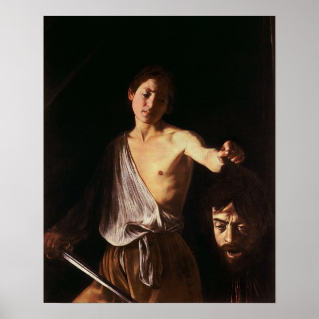 Caravaggio - David med chef för Goliat 1610 Poster (Framsidan)