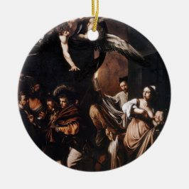 Caravaggio - de sju arbetena av förskoningmålning julgransprydnad keramik