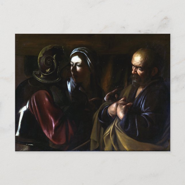 Caravaggio Denial från Saint Peter Vykort (Framsida)