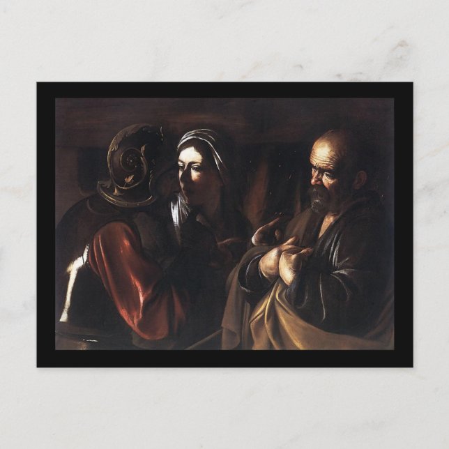 Caravaggio Denial of St Peter Vykort (Framsida)