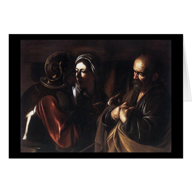Caravaggio förnekandet av St Peter Hälsningskort (Framsidan Horizontal)