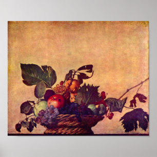 Caravaggio-frukten basket poster